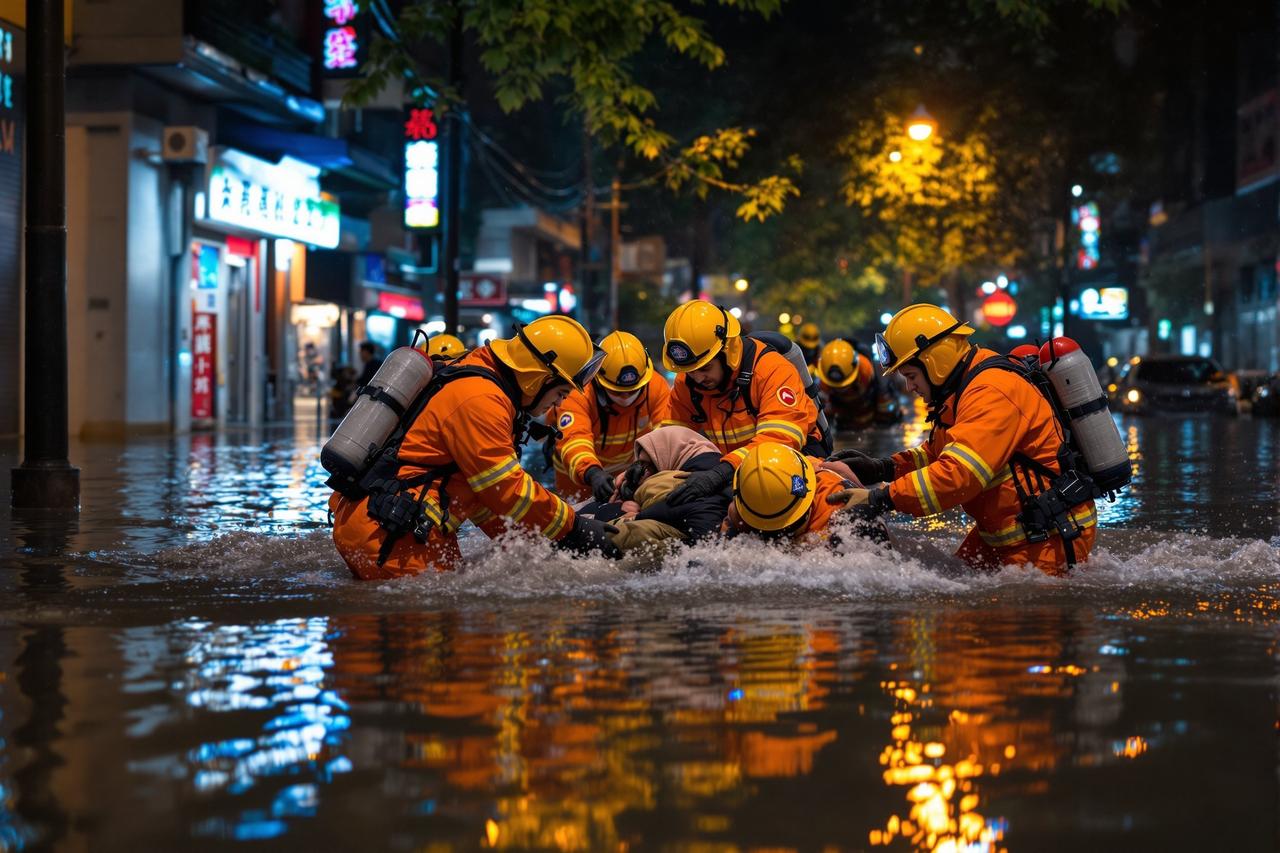 爆料51社会聚焦：暴雨内涝救援人员连夜转移被困群众感人画面